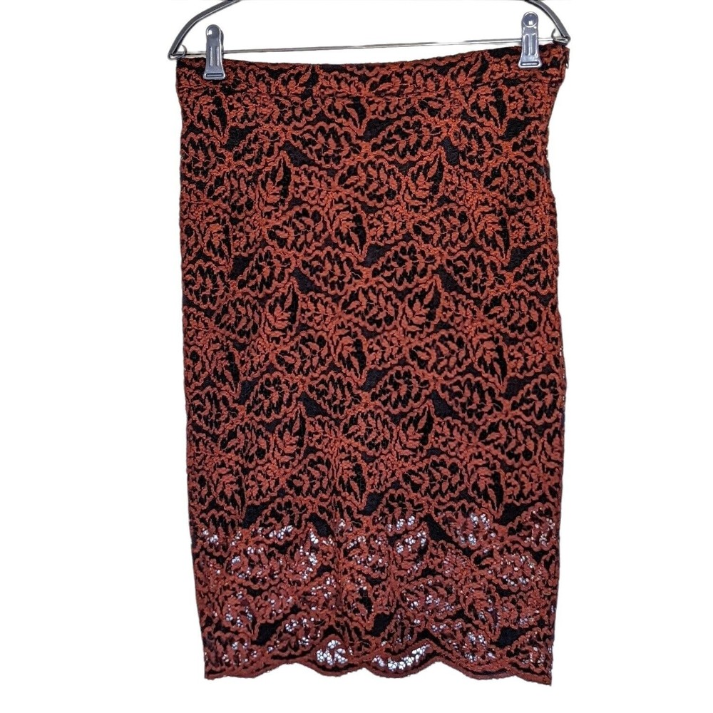 Anthropologie Second Female Straight Knee Length Lace Skirt Womens M Romantic